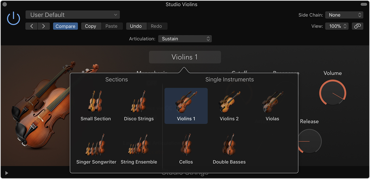Use Studio instruments to create realistic string and horn parts in Logic  Pro - Apple Support