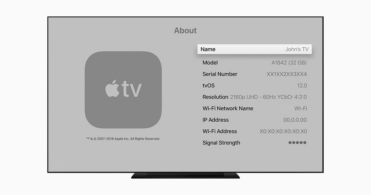 Find The Serial Number For Your Apple Tv Apple Support
