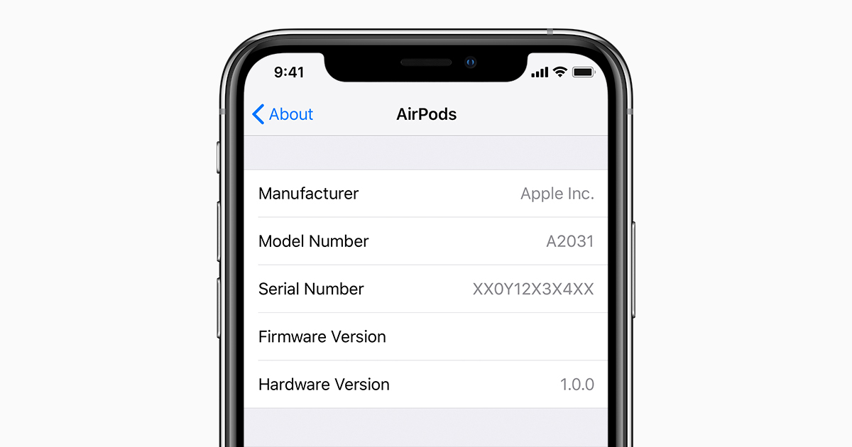 Find The Serial Number Of Your Airpods Apple Support