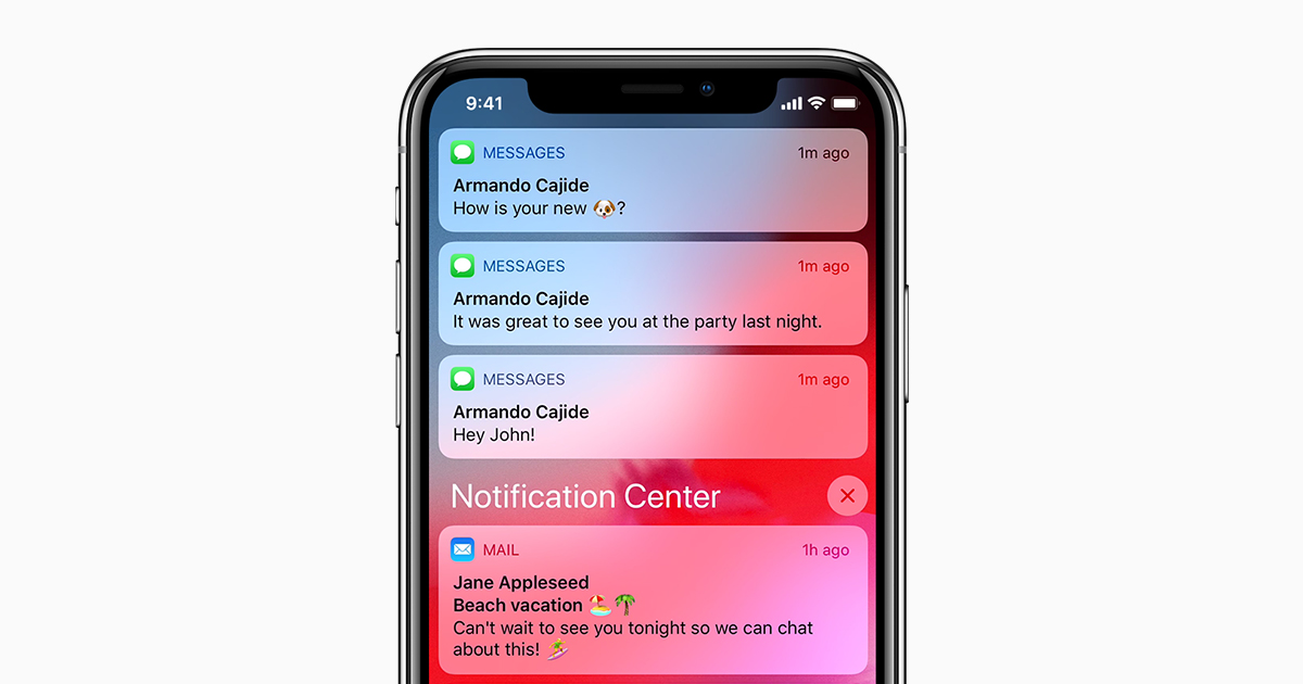 notification on mac for new text