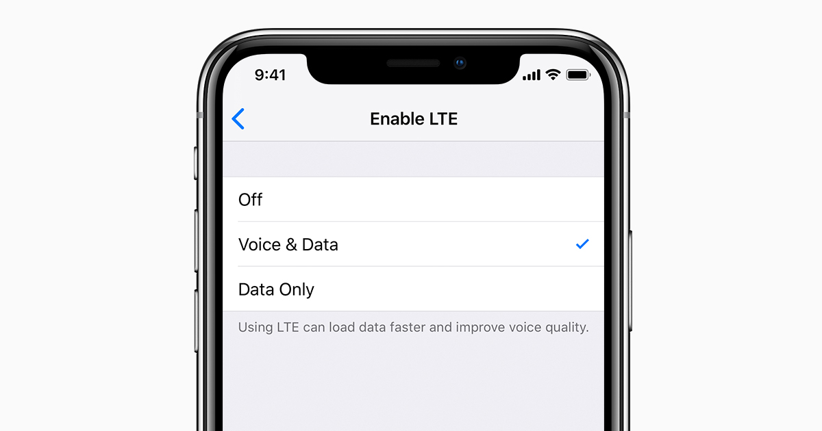 About the LTE options on your iPhone - Apple Support (MK)