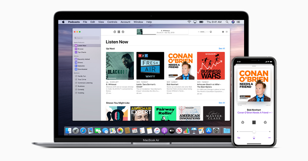 Podcast on macbook