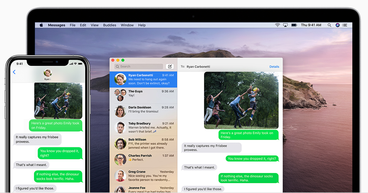 can message android on mac