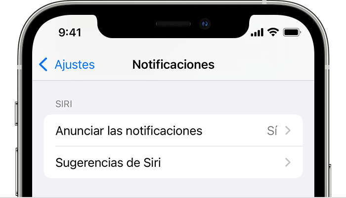 Anunciar notificaciones con Siri