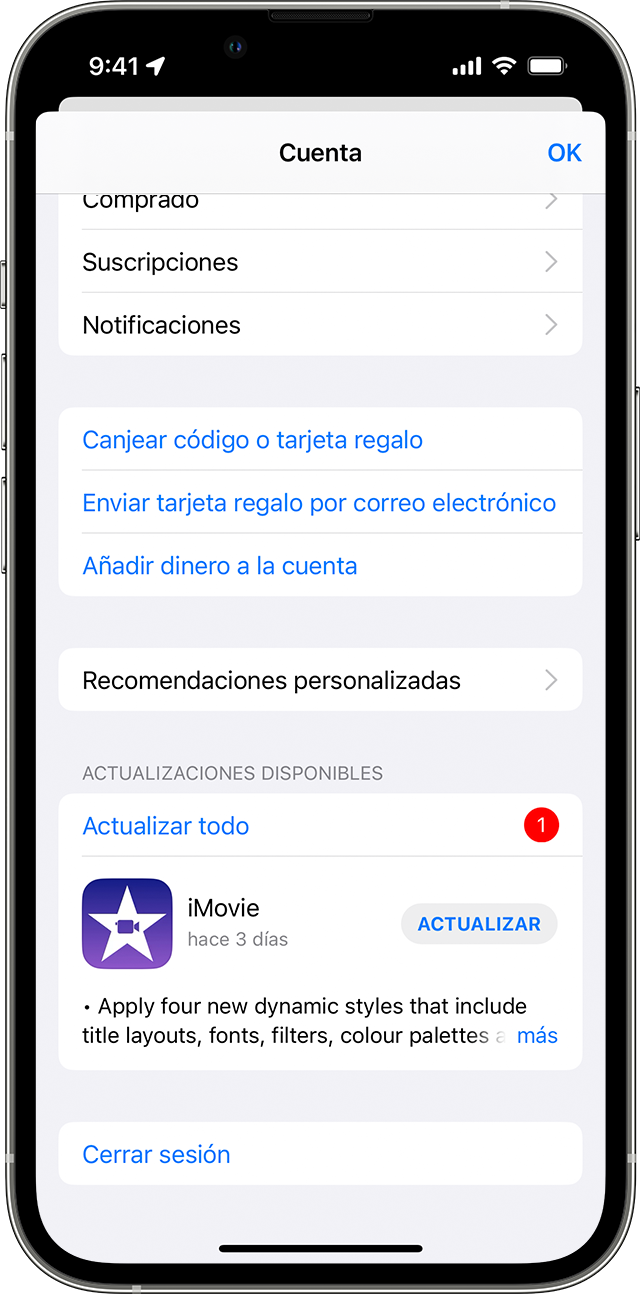 Cómo actualizar apps manualmente en el dispositivo Apple - Soporte técnico  de Apple (ES)