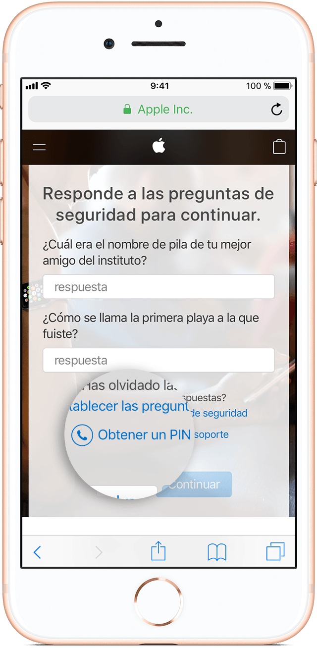 Generar un PIN de soporte provisional Soporte técnico de Apple