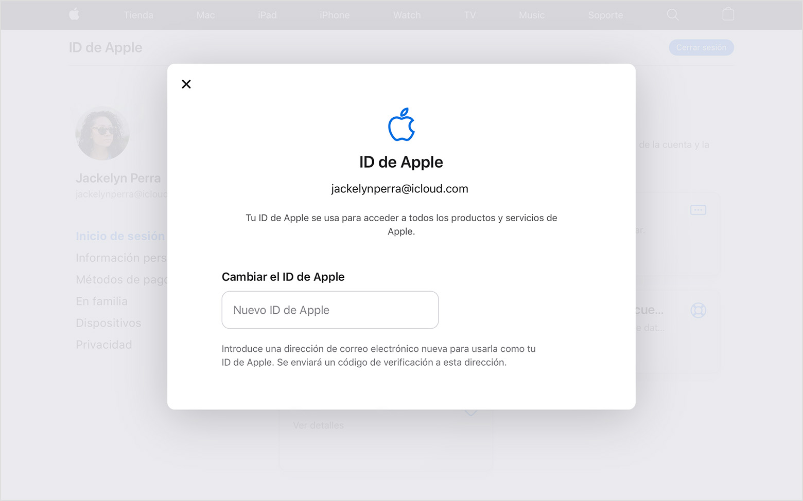 Cambiar tu ID de Apple - Soporte técnico de Apple (ES)