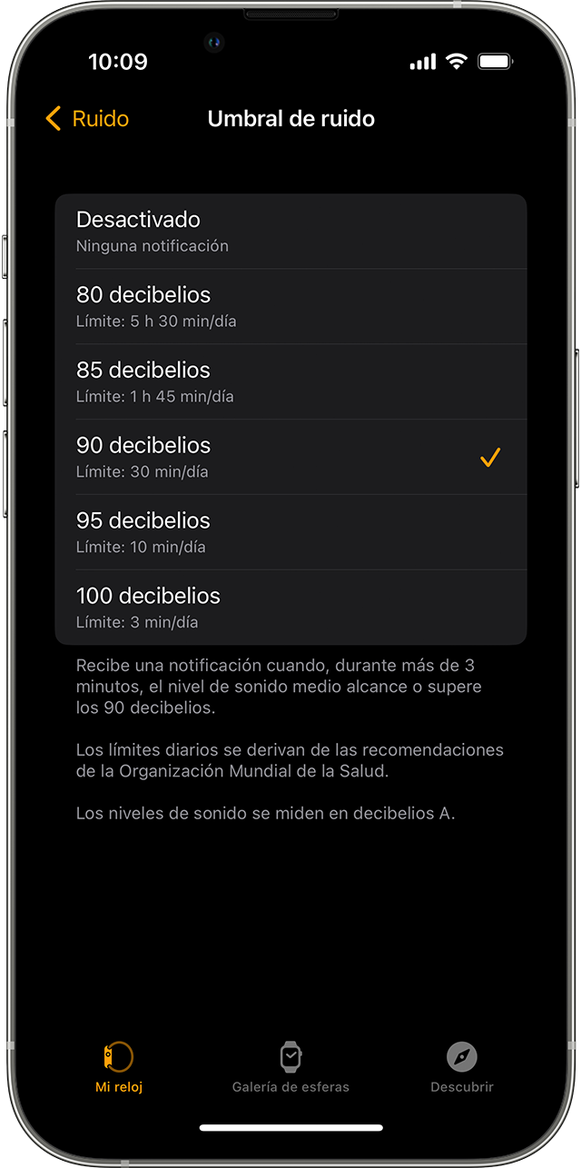Barriga Torneado Estar satisfecho Usar la app Ruido en el Apple Watch - Soporte técnico de Apple (ES)