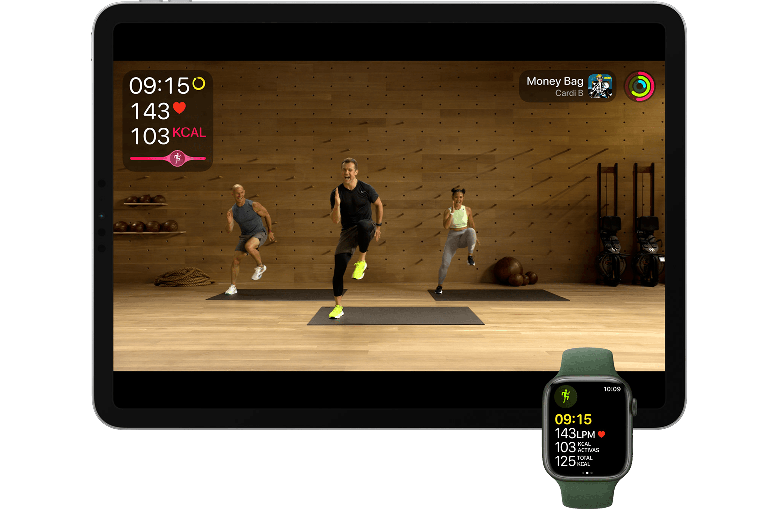 Entrenos de Fitness+ en iPad y Apple Watch
