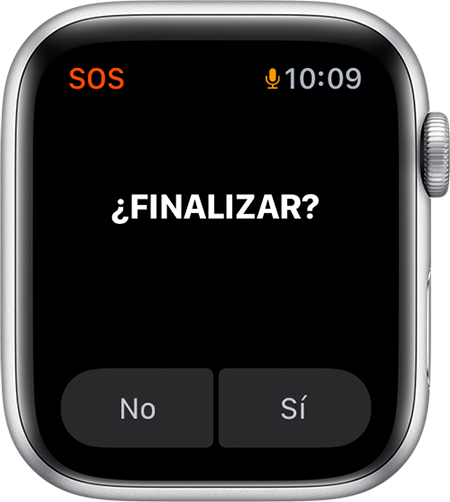 Opción “Finalizar llamada” en el Apple Watch.