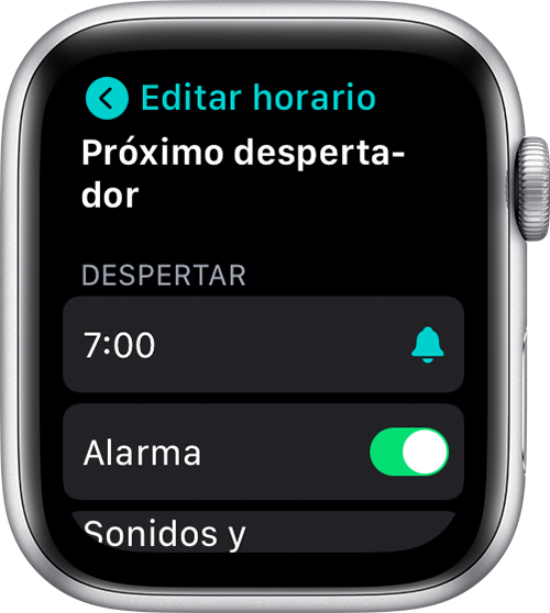 Editar Próximo despertador en el Apple Watch