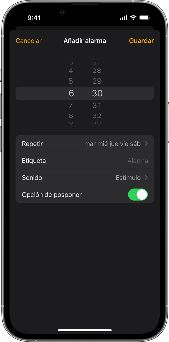 Configurar una alarma en el iPhone