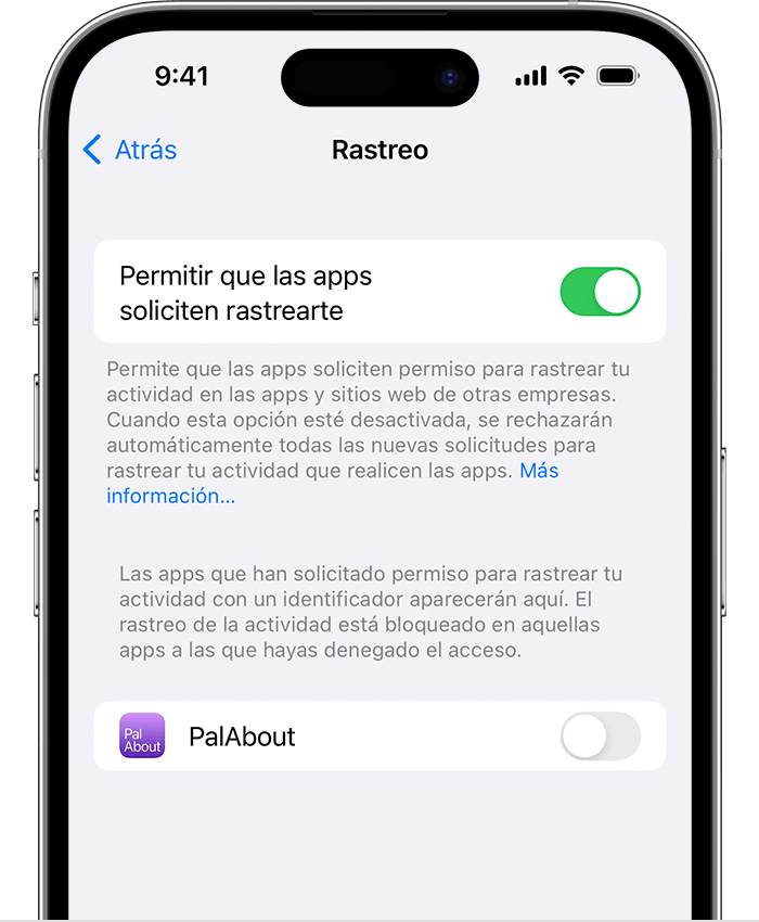 Si una app pide rastrear tu actividad - Soporte técnico de Apple (ES)