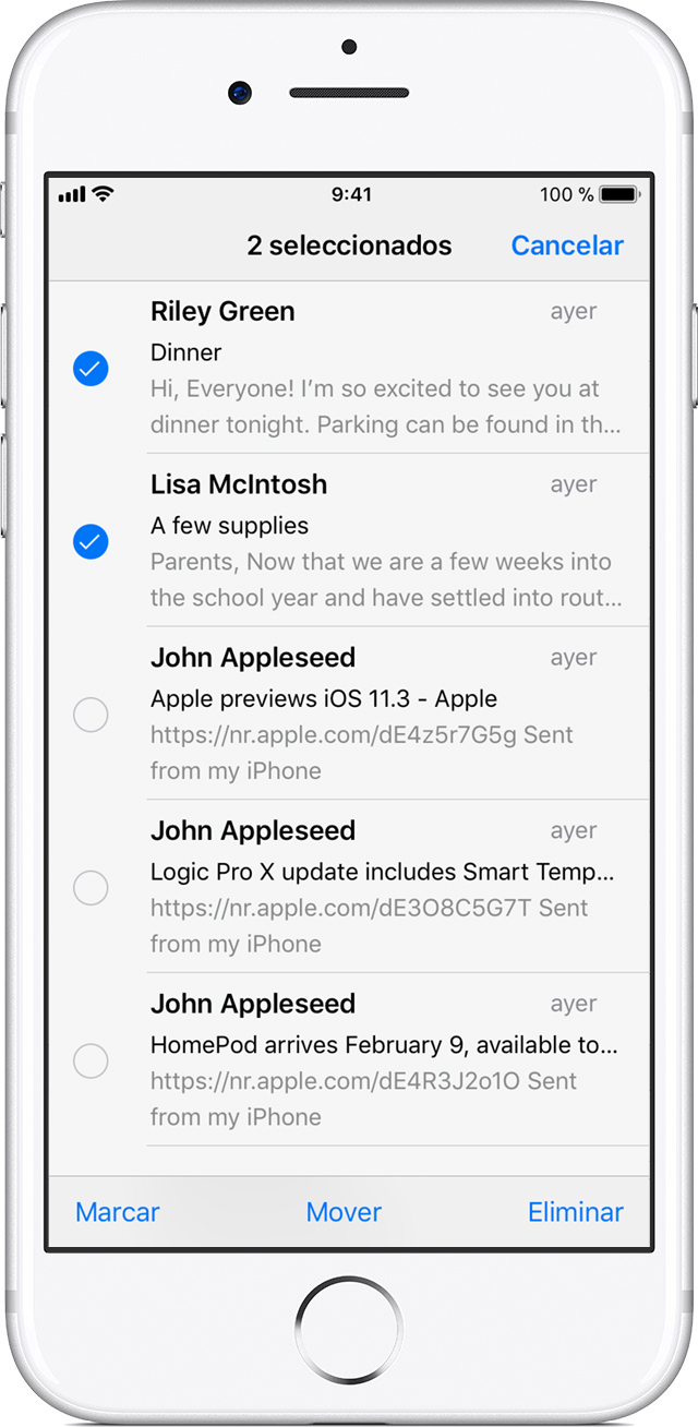 Usar los buzones para organizar los