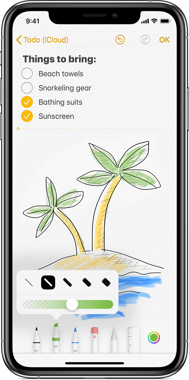 Dibujar con Notas en tu iPhone, iPad o iPod touch Soporte técnico de