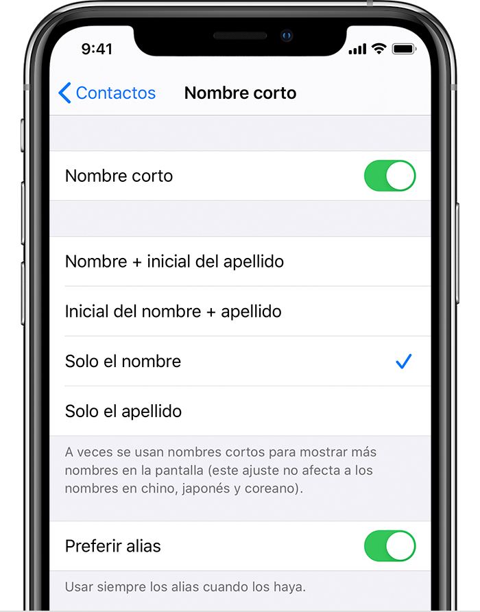 Acerca De Nombre Corto En El Iphone Ipad Y Ipod Touch Soporte Tecnico De Apple