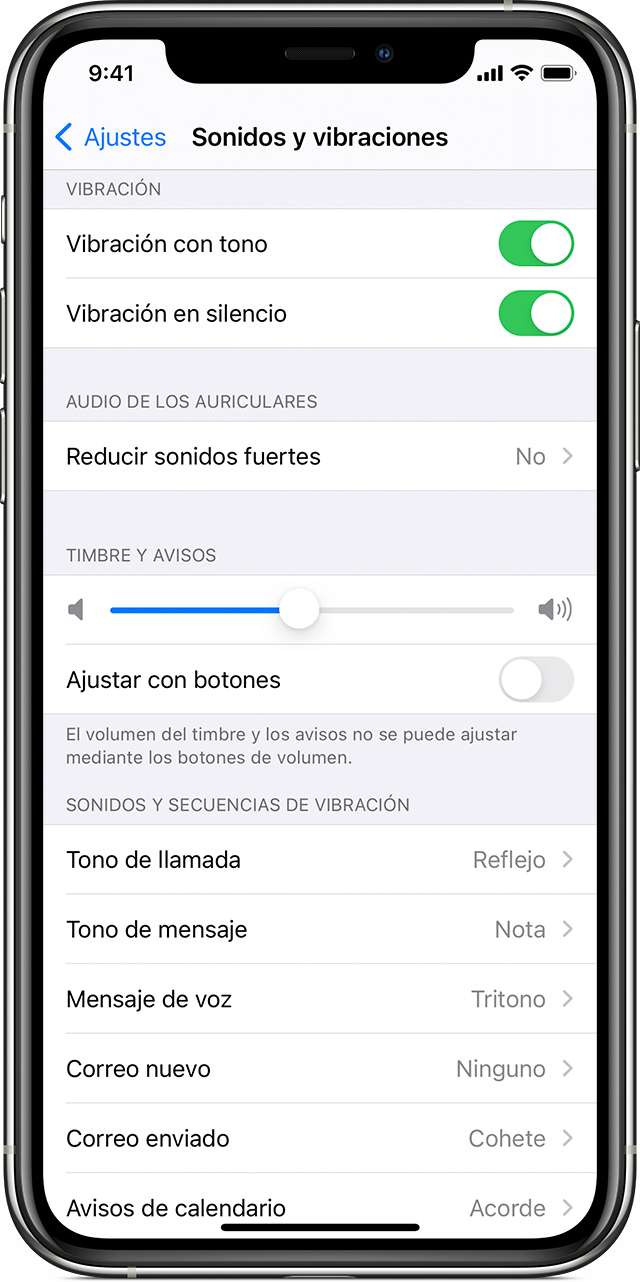 Cómo activar el timbre, la vibración o el modo silencioso en el iPhone -  Soporte técnico de Apple (ES)