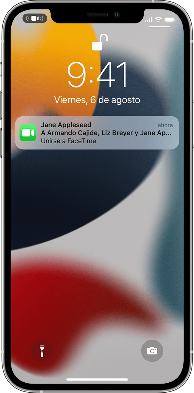 iPhone que muestra cómo unirse a una llamada de FaceTime desde una notificación