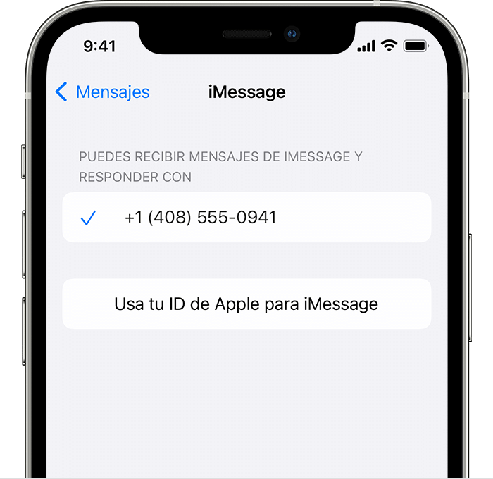 iPhone en el que se muestra cómo seleccionar la configuración de iMessage