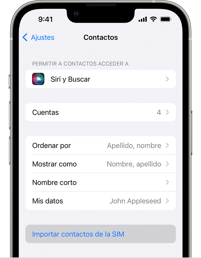 Importar los contactos de la tarjeta SIM al iPhone - Soporte técnico de  Apple (ES)