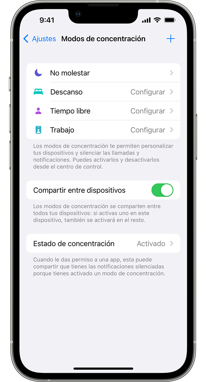 Usar Concentración en el iPhone o iPad - Soporte de Apple (ES)