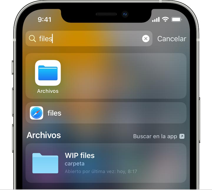 la app Archivos en iPhone, iPad o iPod touch - Soporte técnico (ES)