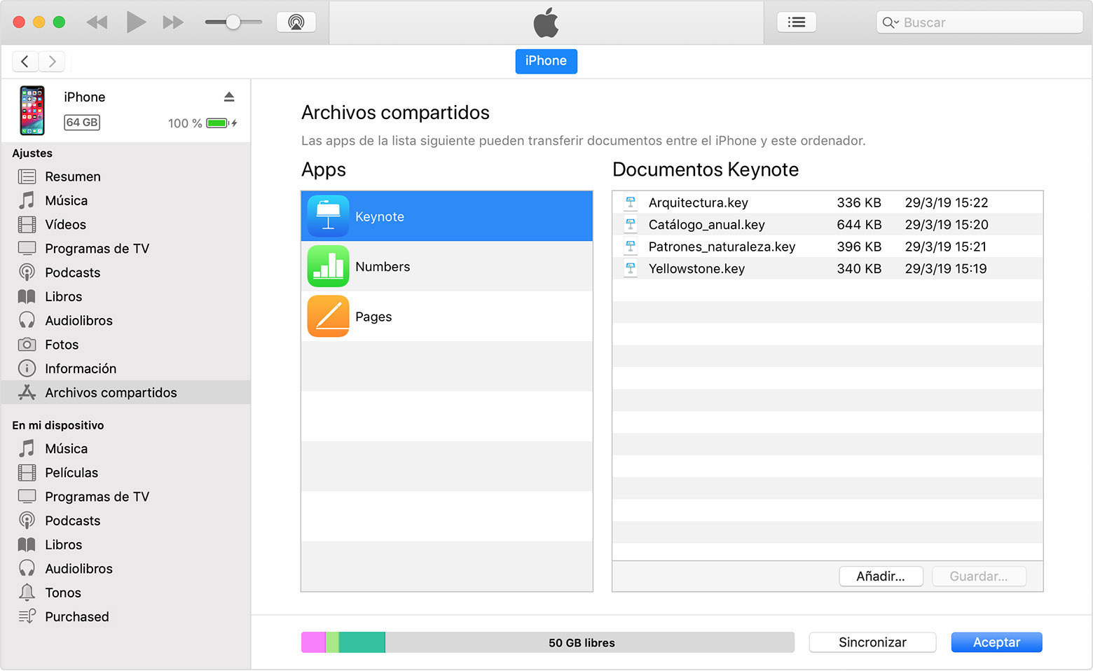 Usar Itunes Para Compartir Archivos Entre Un Ordenador Y Un Dispositivo Ios O Ipados Soporte Tecnico De Apple