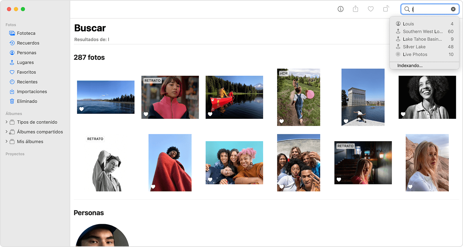 Organizar y buscar fotos en el Mac - Soporte técnico de Apple (ES)