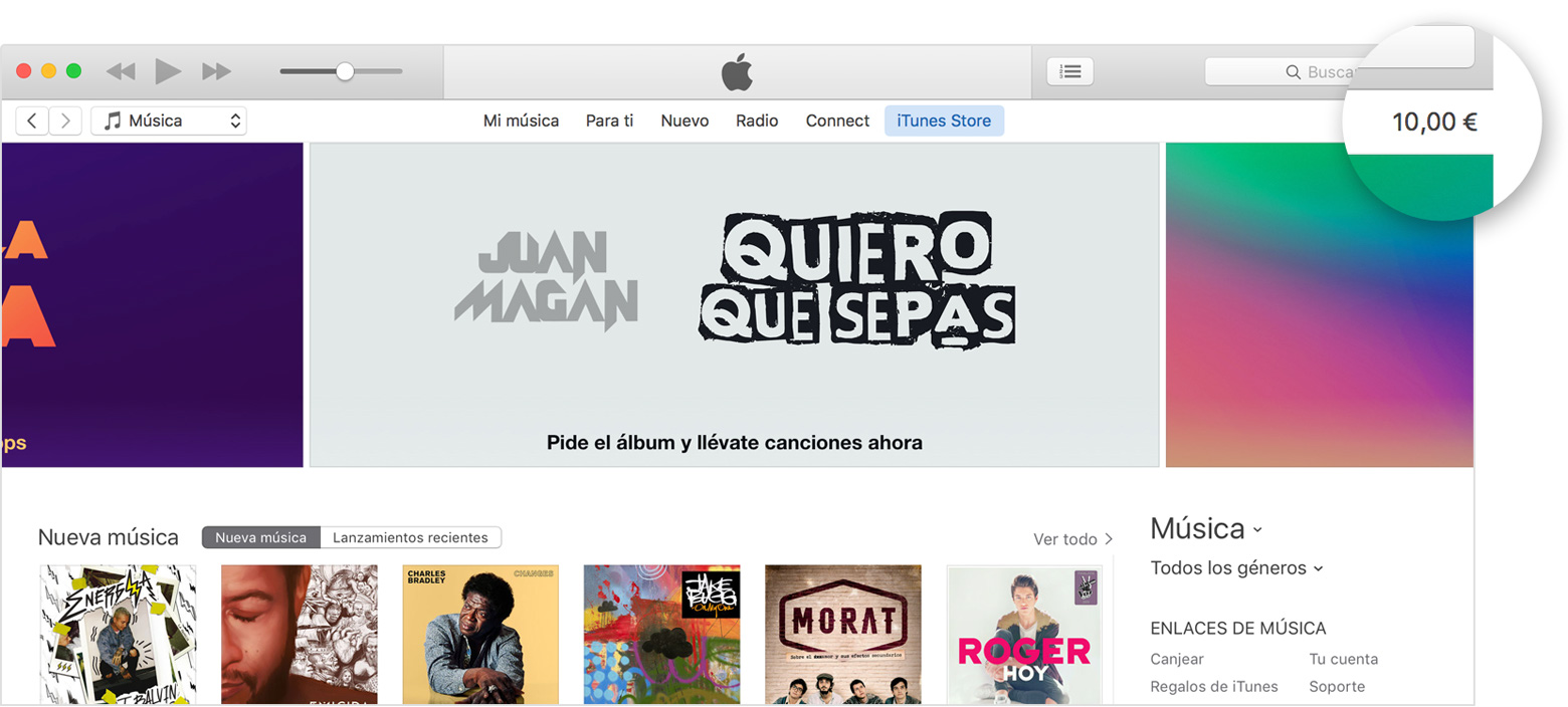 Saldo del crédito de iTunes