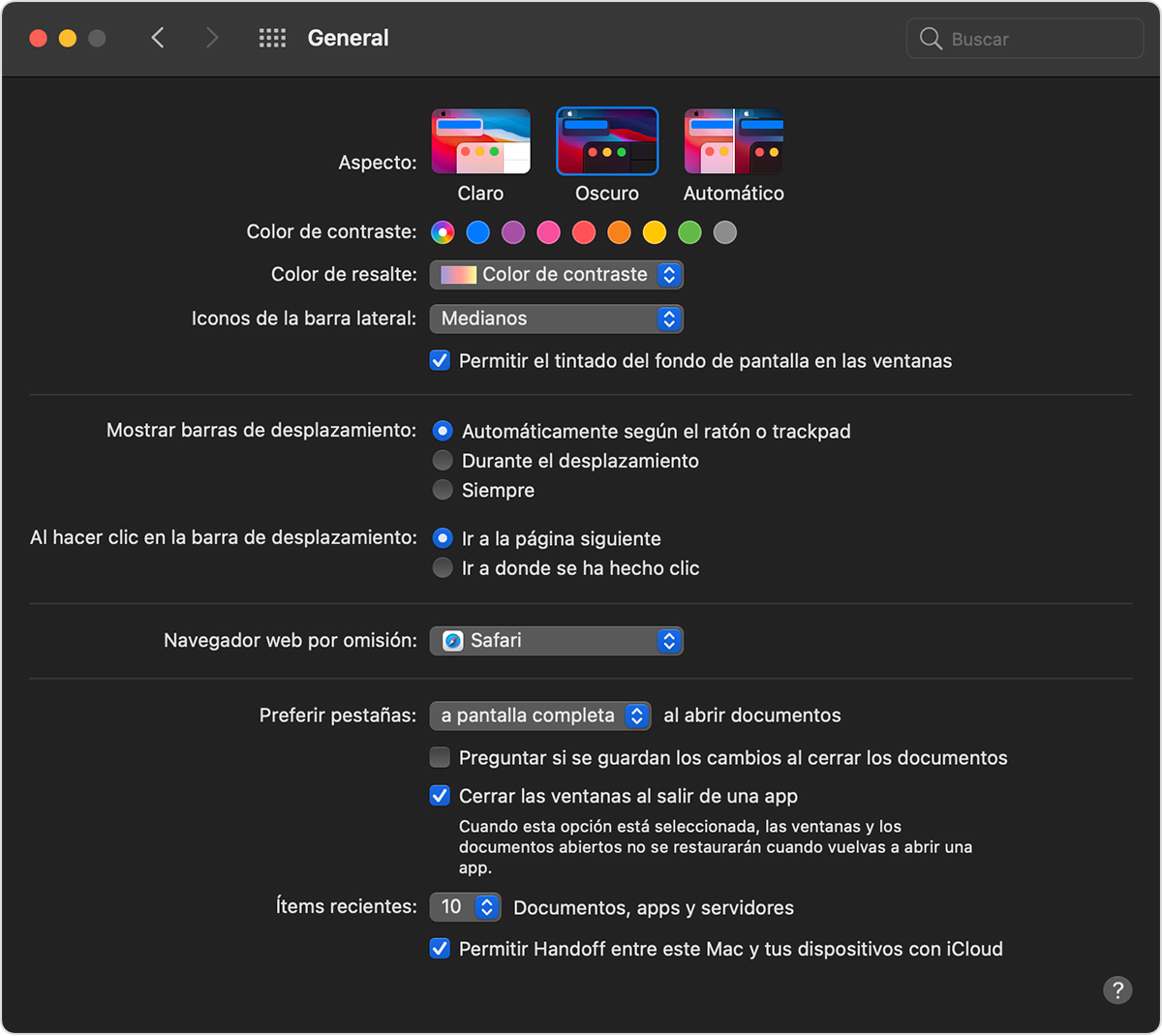 Cómo usar el modo oscuro en el Mac - Soporte técnico de Apple (ES)