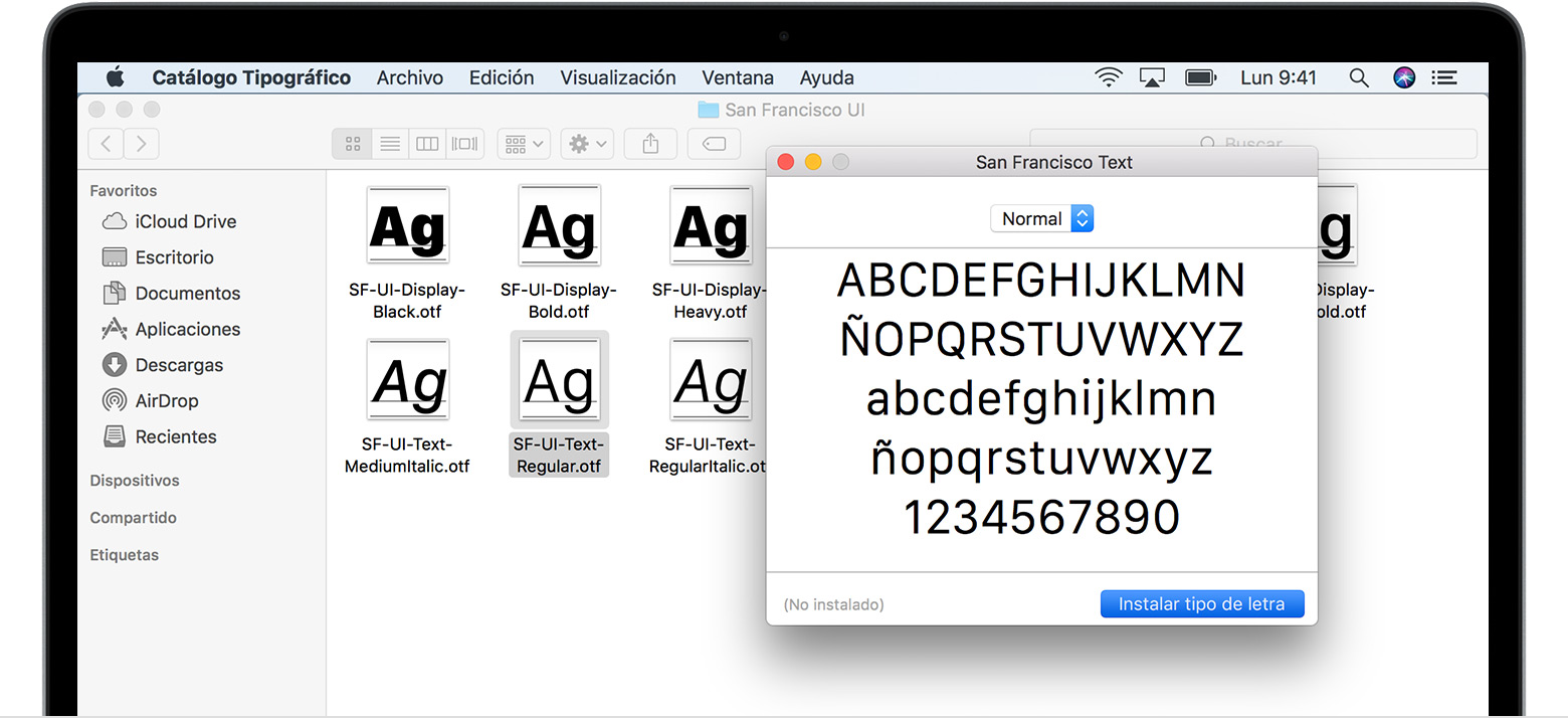 Cómo instalar y eliminar tipos de letra en el Mac - Soporte técnico de  Apple (ES)