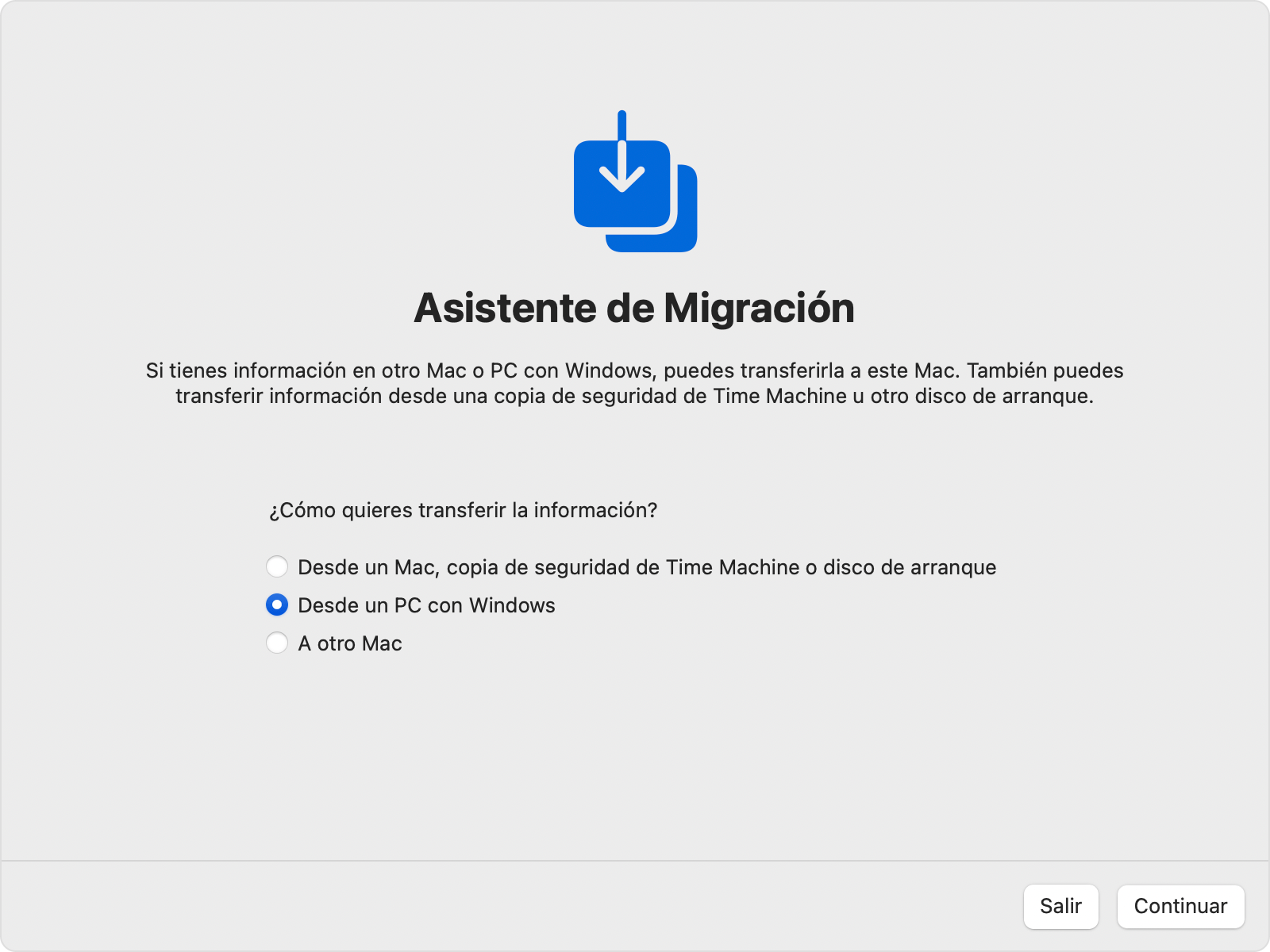 Trasladar los datos desde un PC con Windows a un Mac - Soporte técnico de  Apple (ES)