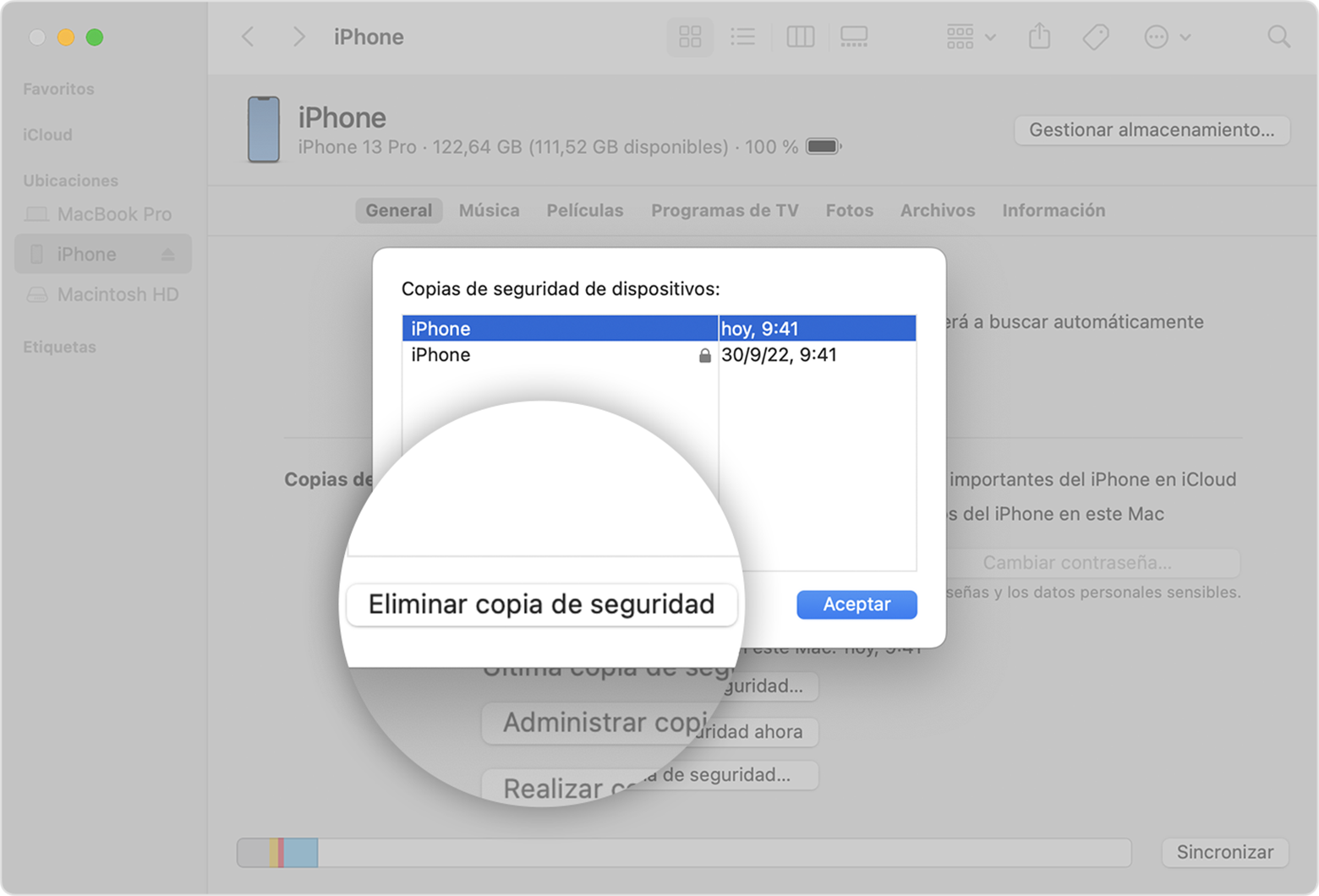 Deshabilita la función “Copia de Seguridad” en iTunes en MacOS X