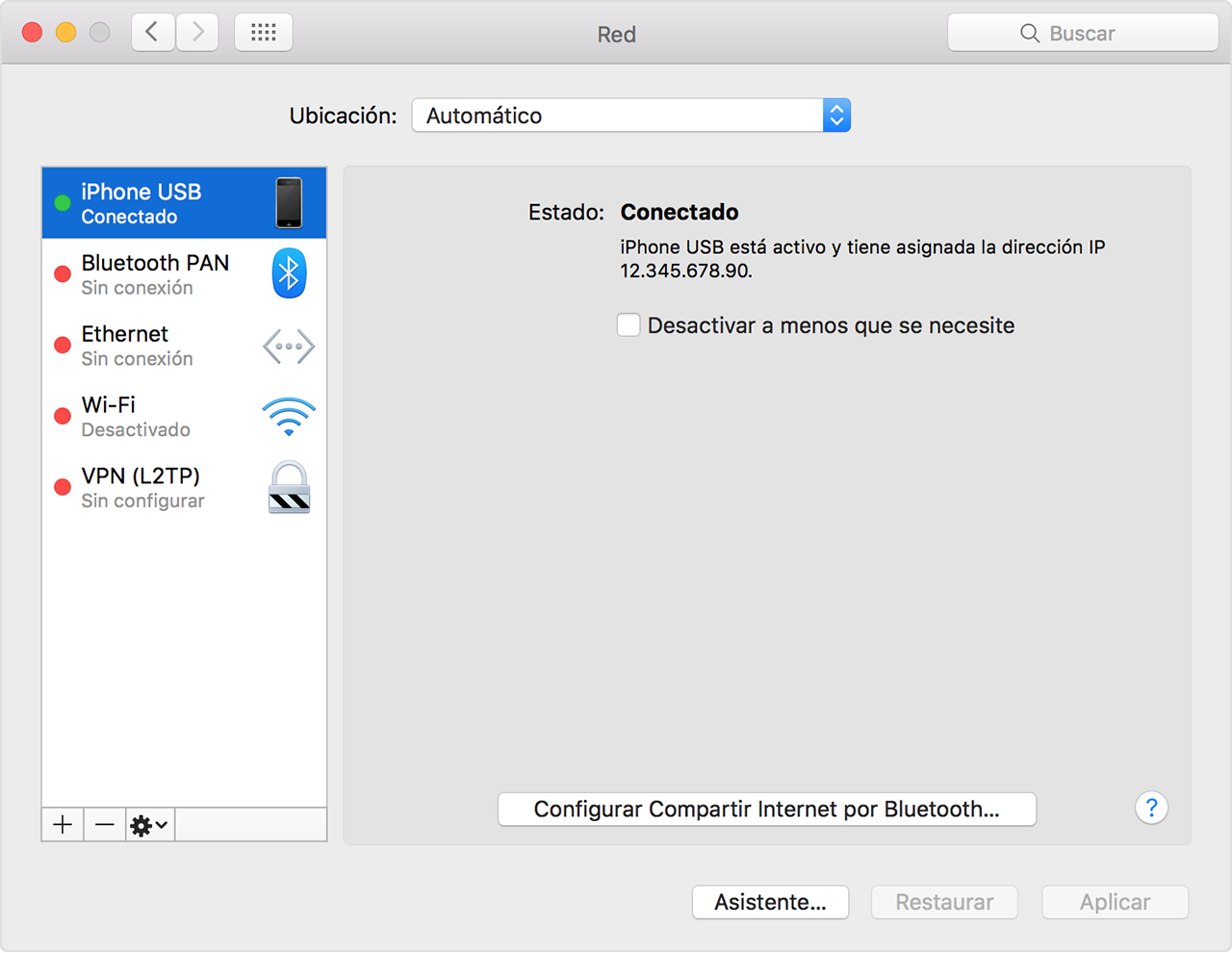 conectar iphone a internet por usb mac