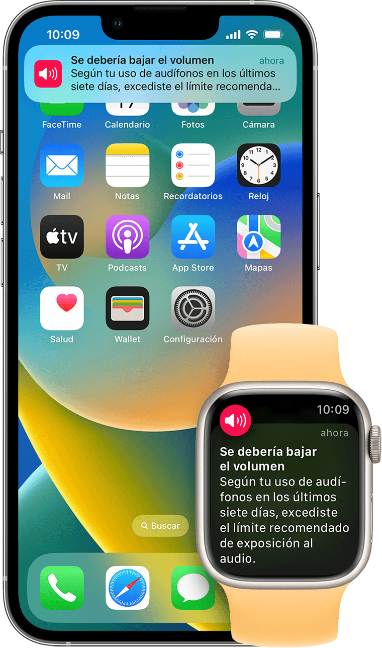 Notificaciones de audífonos en el iPhone, iPod touch o Apple Watch -  Soporte técnico de Apple