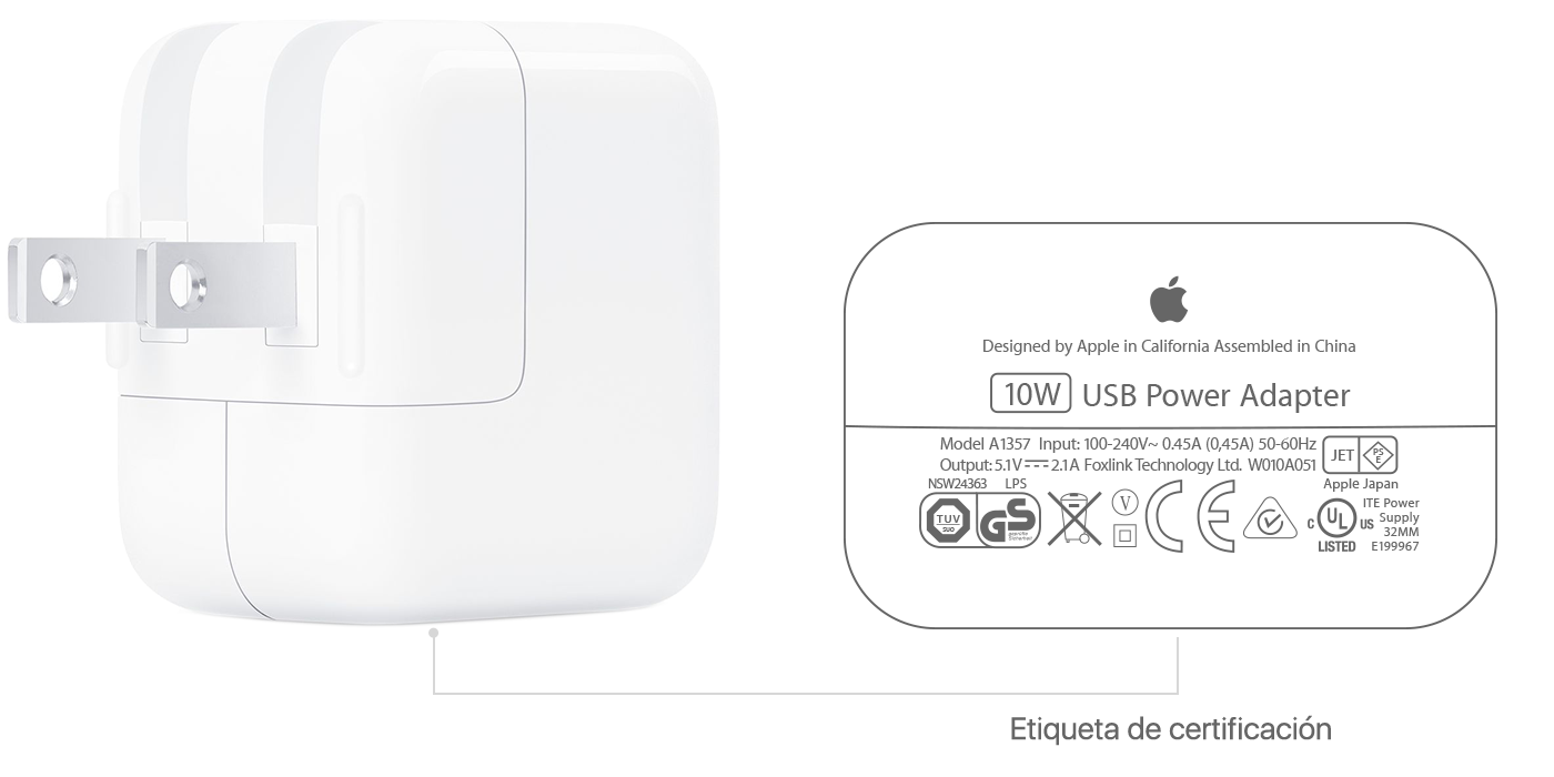 Acerca de los adaptadores de energía USB de Apple - Soporte Apple