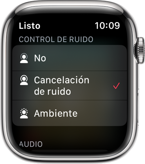 Cancelación de ruido y modo Ambiente en Apple Watch