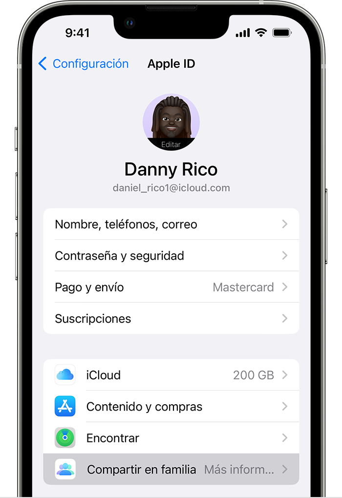 Configurar Compartir en familia - Soporte técnico de Apple