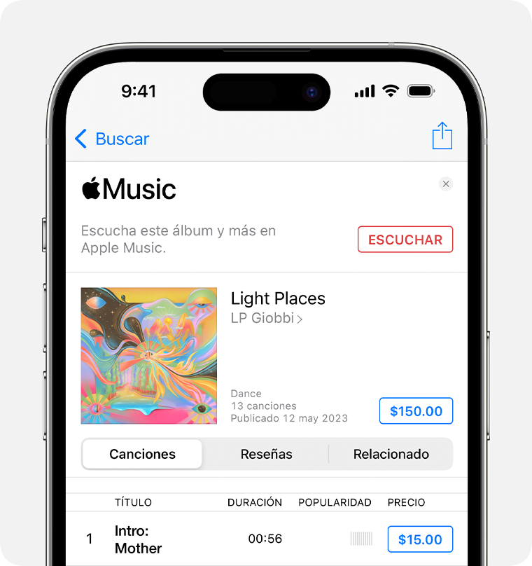 Comprar música en iTunes Store en el iPhone o iPad - Soporte técnico de  Apple