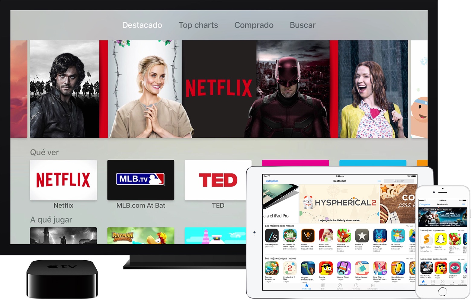 Usar App Store en los dispositivos iOS, el Apple TV o la computadora