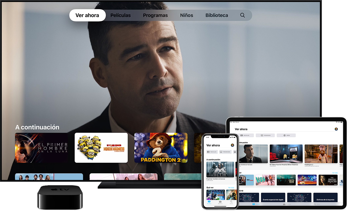 Mirar películas, programas de TV y contenido en vivo en la app Apple TV