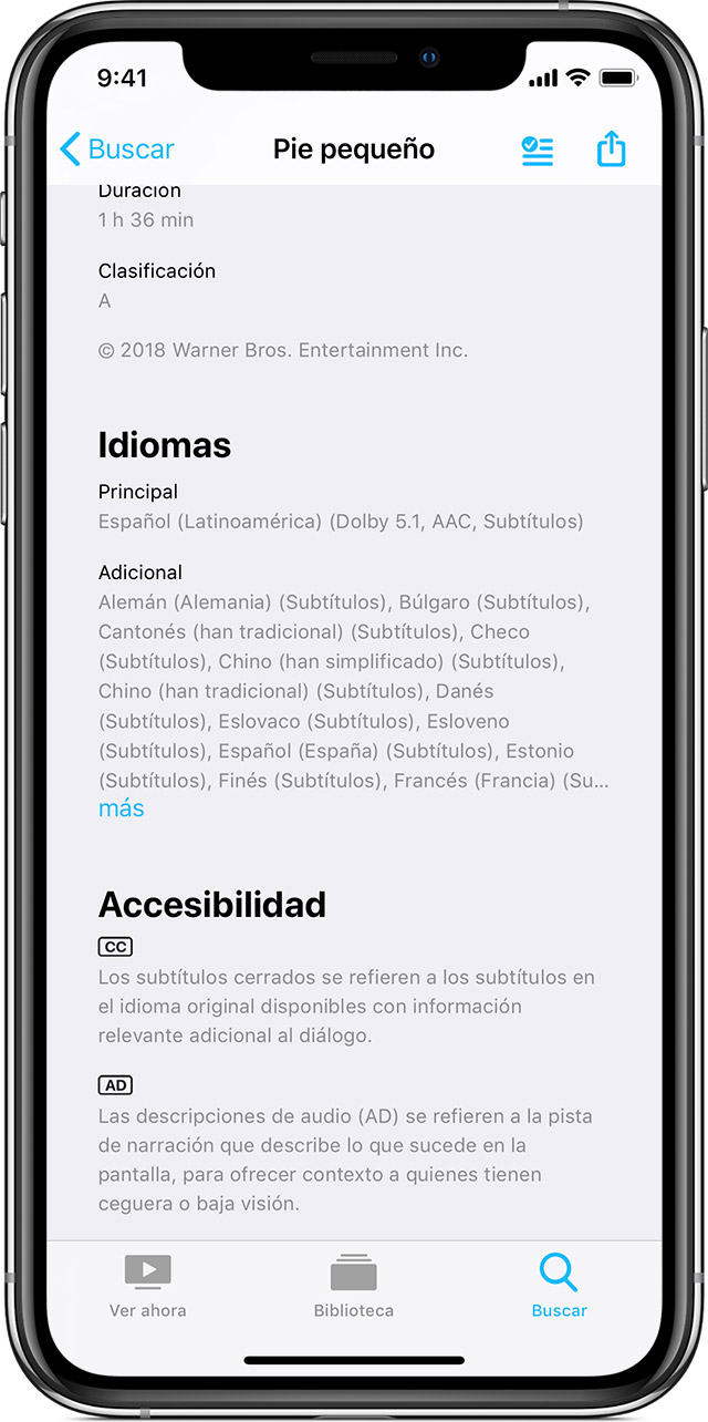 Cambiar El Idioma O Los Subtitulos Opcionales De Peliculas Y Programas De Tv En La App Apple Tv Soporte Tecnico De Apple