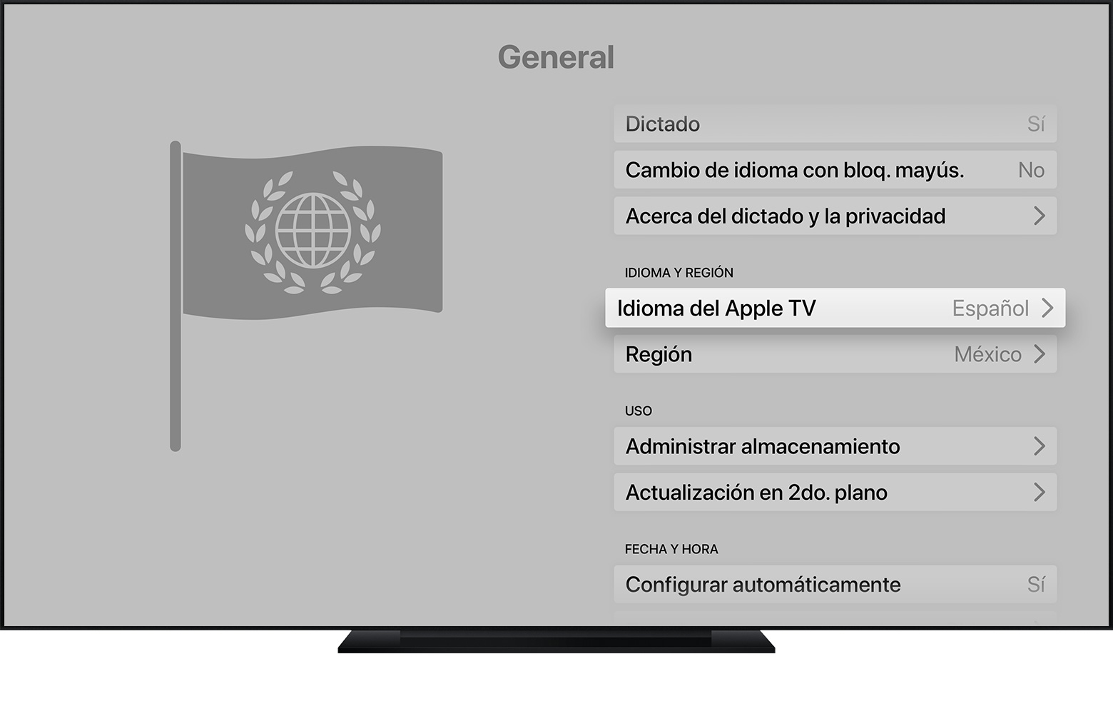 cambiar idioma prime video apple tv