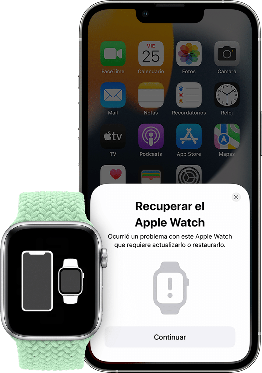 Si, en el Apple Watch, se muestran un iPhone y un reloj o un “!” rojo -  Soporte técnico de Apple (US)