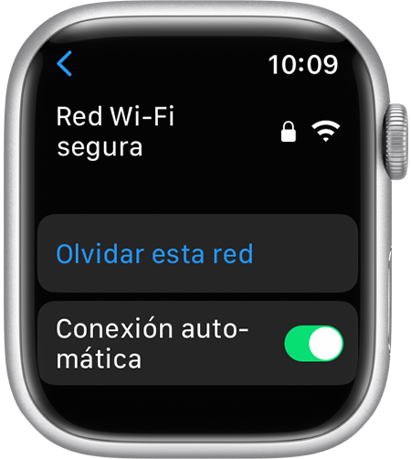 Opción Olvidar esta red en el Apple Watch