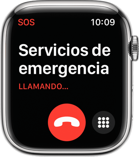 Apple Watch en el que se muestra la pantalla Llamada SOS