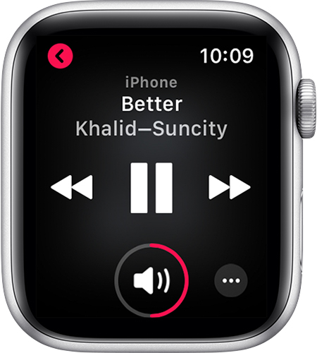 Apple Watch con la pantalla Ahora suena abierta￼