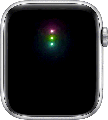 Un gif animado de una carátula de Apple Watch en el que se muestra la notificación “¡Lograste los 3 objetivos!”
