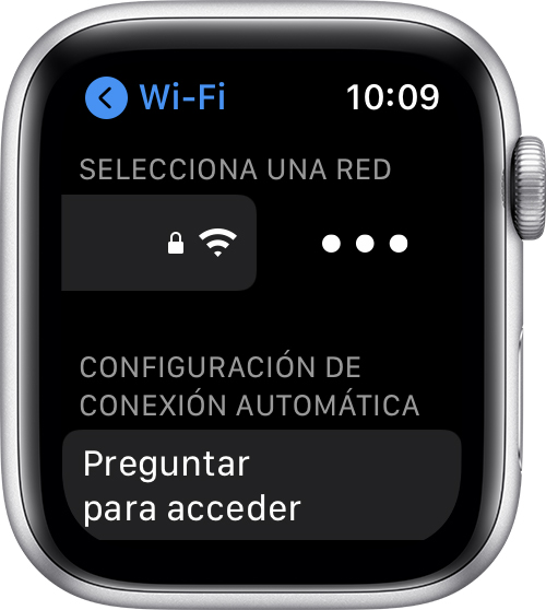 El botón Más en la configuración de Wi-Fi