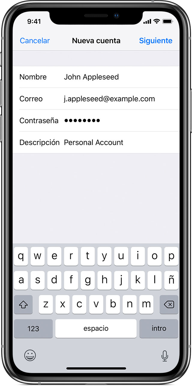 Agregar una cuenta de correo electrónico al iPhone, iPad o iPod touch